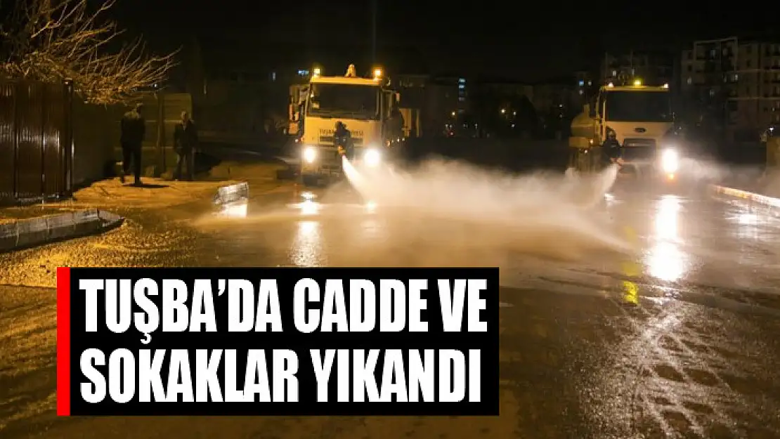 Tuşba'da cadde ve sokaklar yıkandı