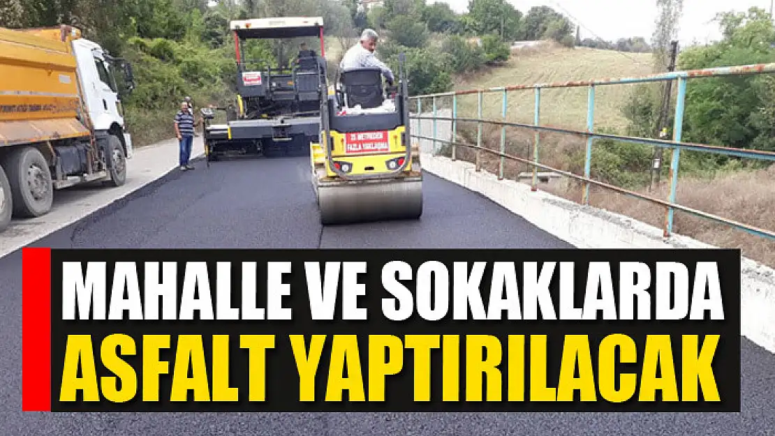 Mahalle ve sokaklarda asfalt yaptırılacak