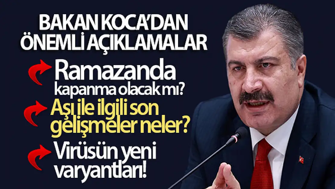 Bakan Koca korkutan oranı paylaştı: Yüzde 80! Ramazanda kapanma olacak mı?