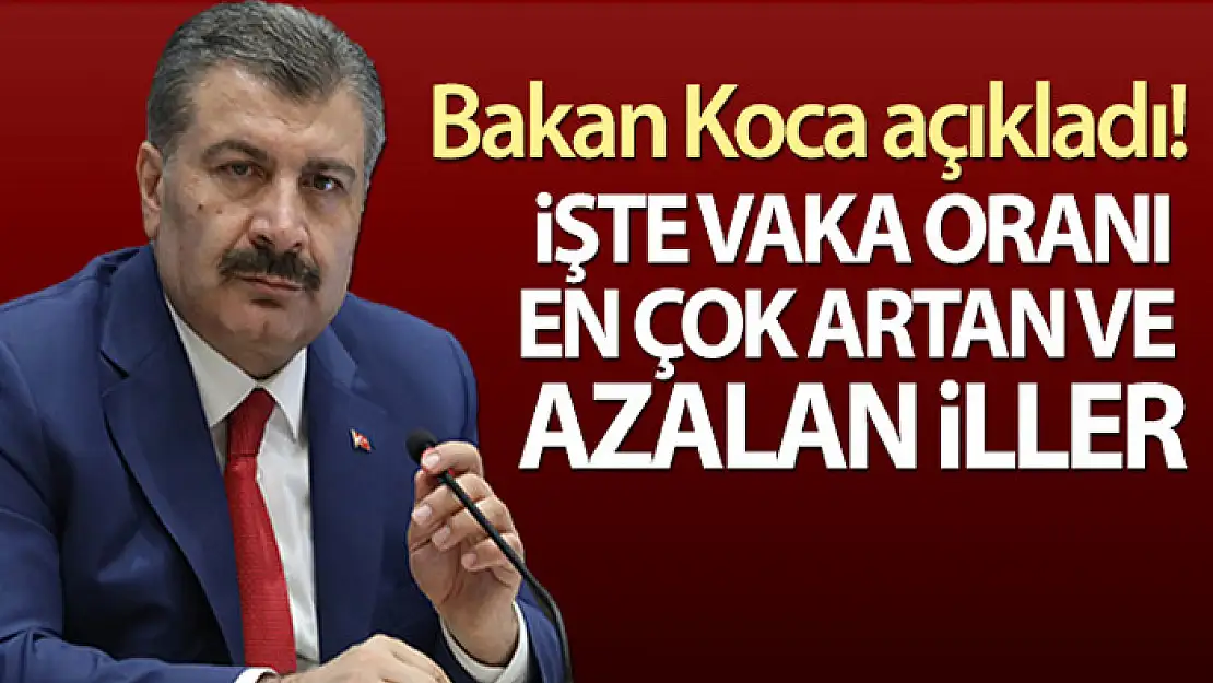 Bakan Koca açıkladı! Vaka oranı en çok artan ve azalan iller