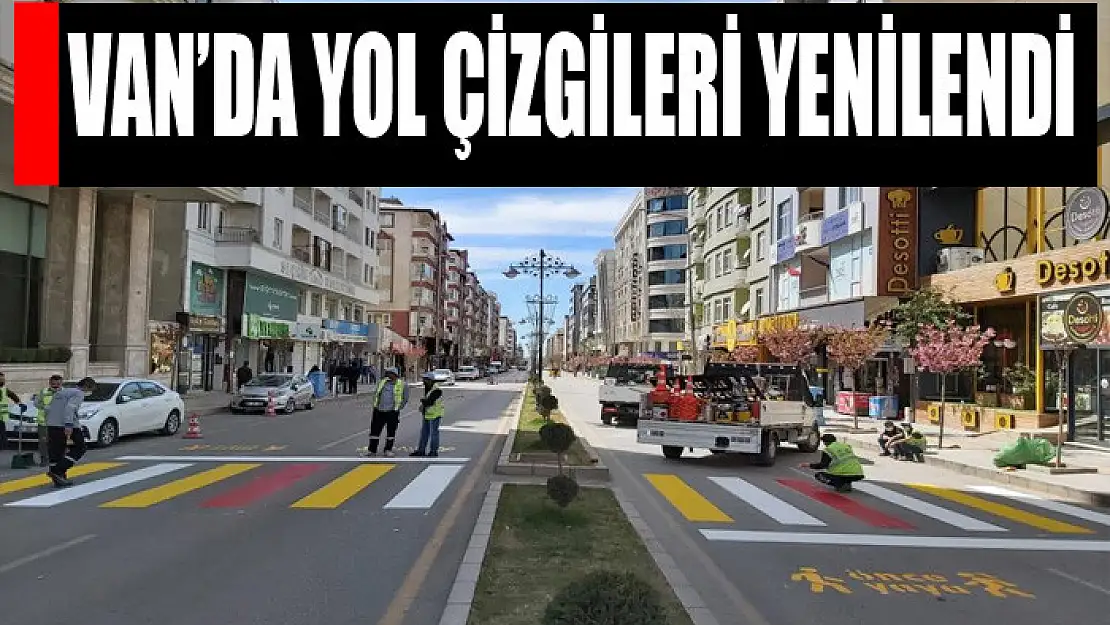 Van'da Yol Çizgileri Yenilendi