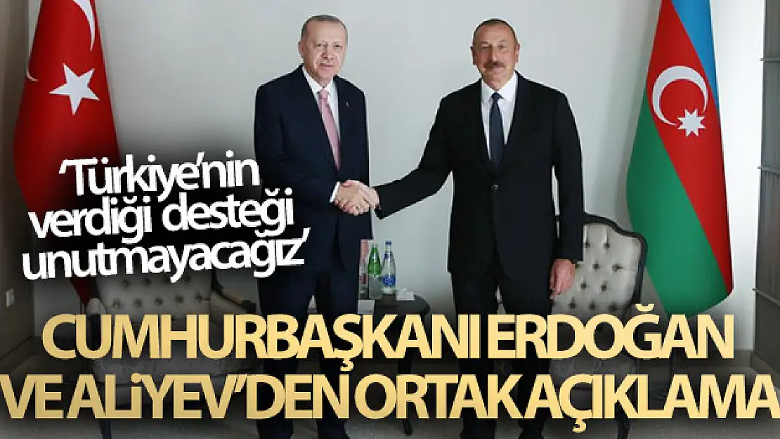 Cumhurbaşkanı Erdoğan ve Aliyev'den ortak açıklama