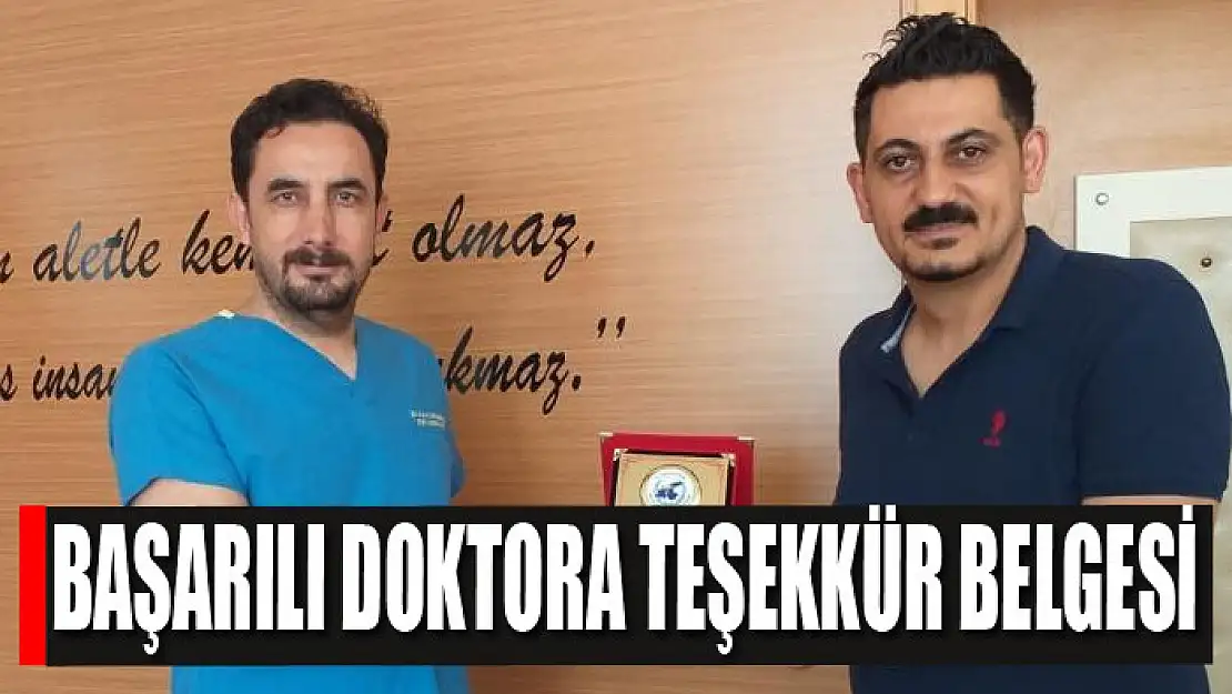 Başarılı doktora teşekkür belgesi