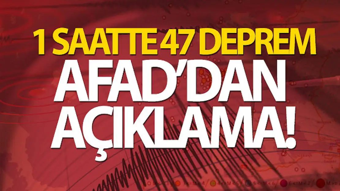 AFAD'dan açıklama: İzmir açıklarında son 1 saatte 47 adet deprem meydana geldi