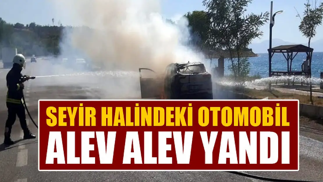 Seyir halindeki otomobil alev alev yandı