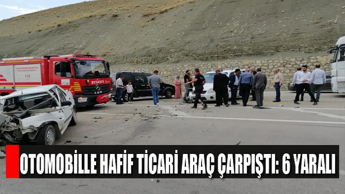 Otomobille hafif ticari araç çarpıştı: 6 yaralı