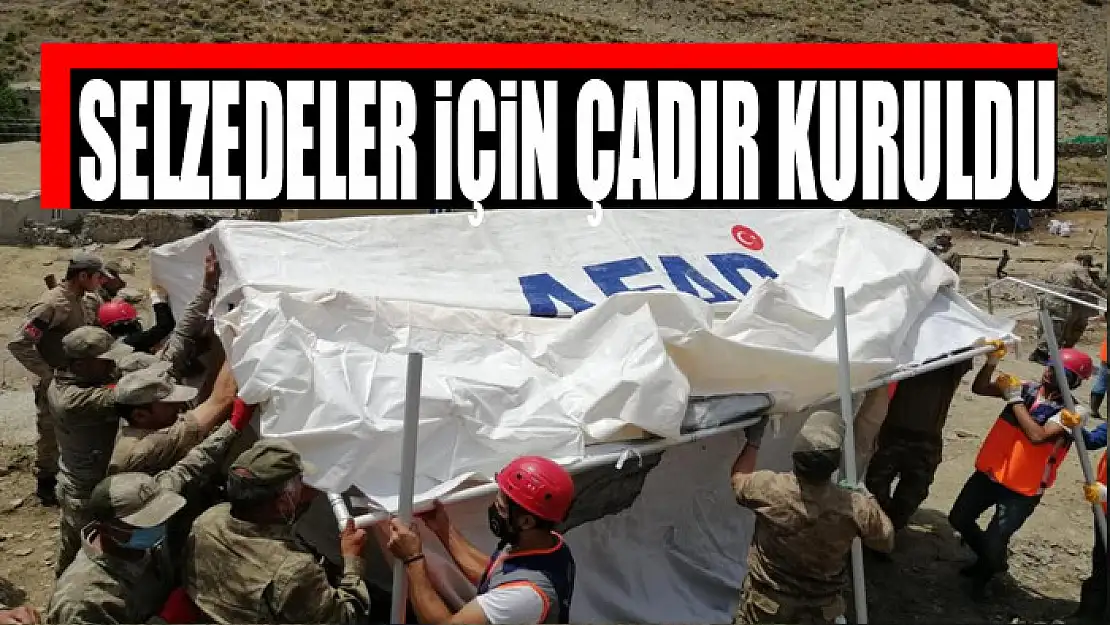 Başkale'de selzedeler için çadır kuruldu