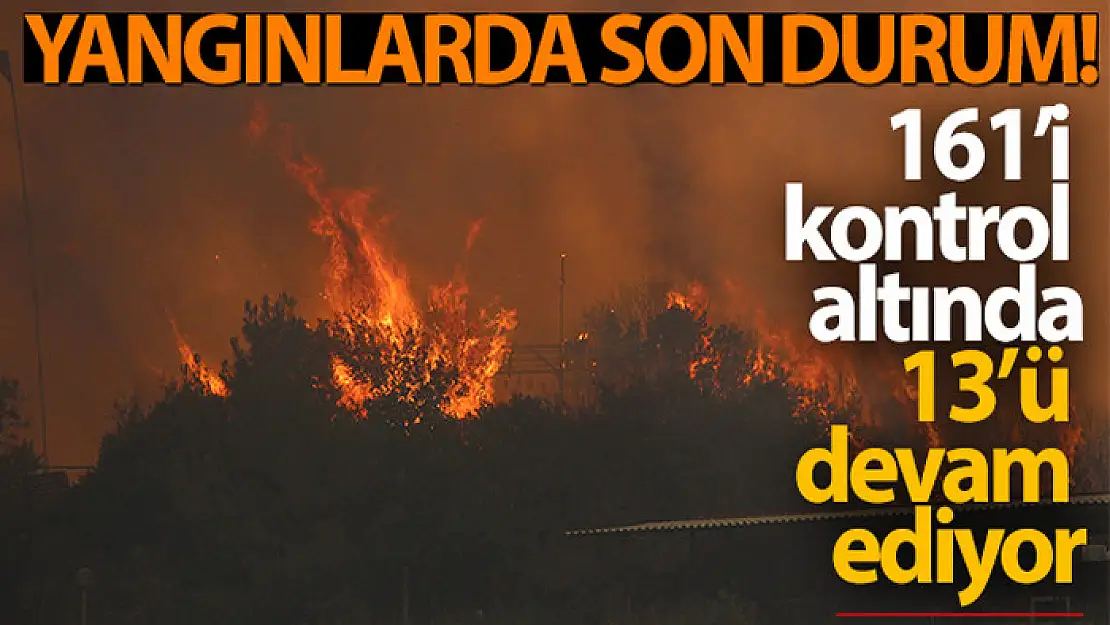 Yangınlarda son durum: 161'i kontrol altında, 13 yangın devam ediyor