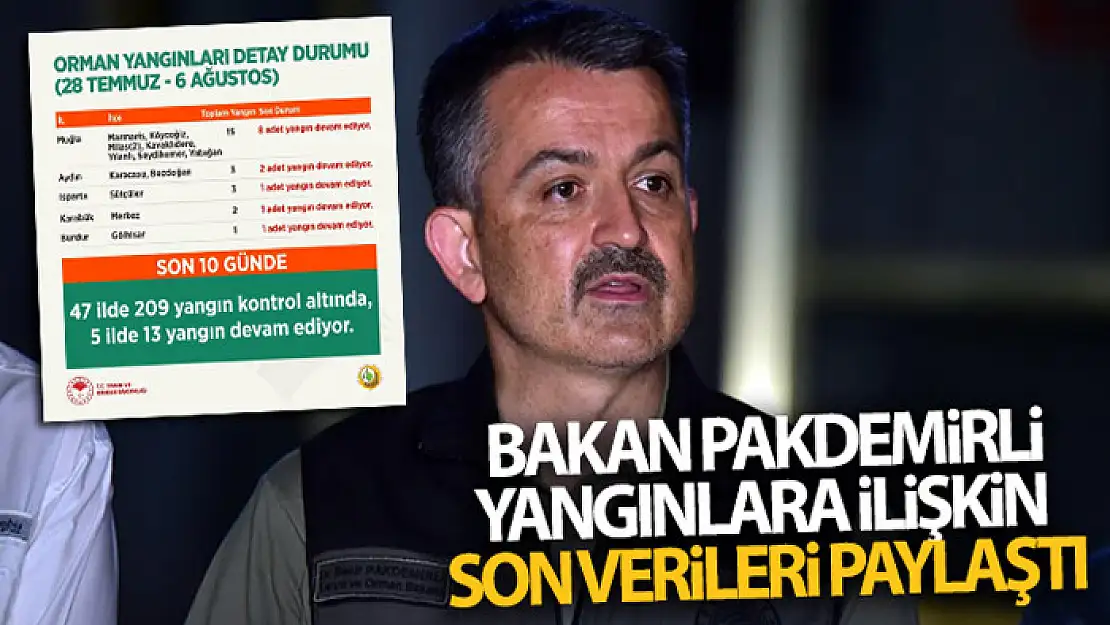 Tarım ve Orman Bakanı Pakdemirli, orman yangınlarına ilişkin son bilgileri paylaştı!