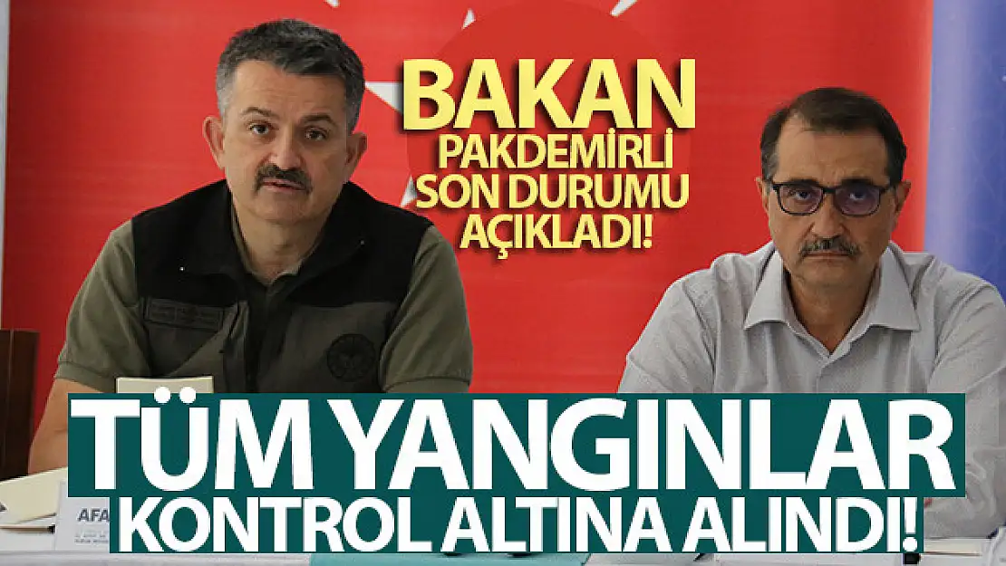 Bakan Pakdemirli: 'Tüm yangınlar kontrol altına alındı'