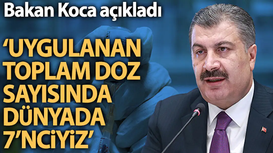 Bakan Koca: 'Covid-19'a karşı uygulanan toplam aşı dozu sayısında dünyada 7. sıradayız'