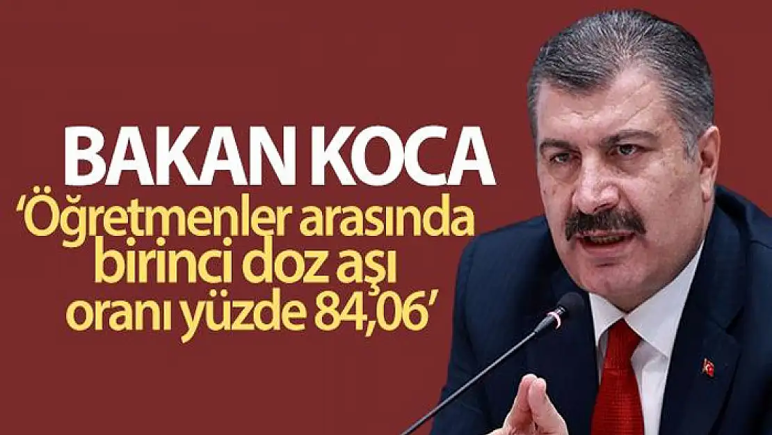 Bakan Koca açıkladı! Öğretmenler arasında birinci doz aşı oranı yüzde 84,06