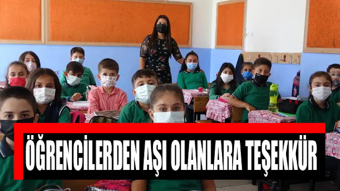 Öğrencilerden aşı olanlara teşekkür