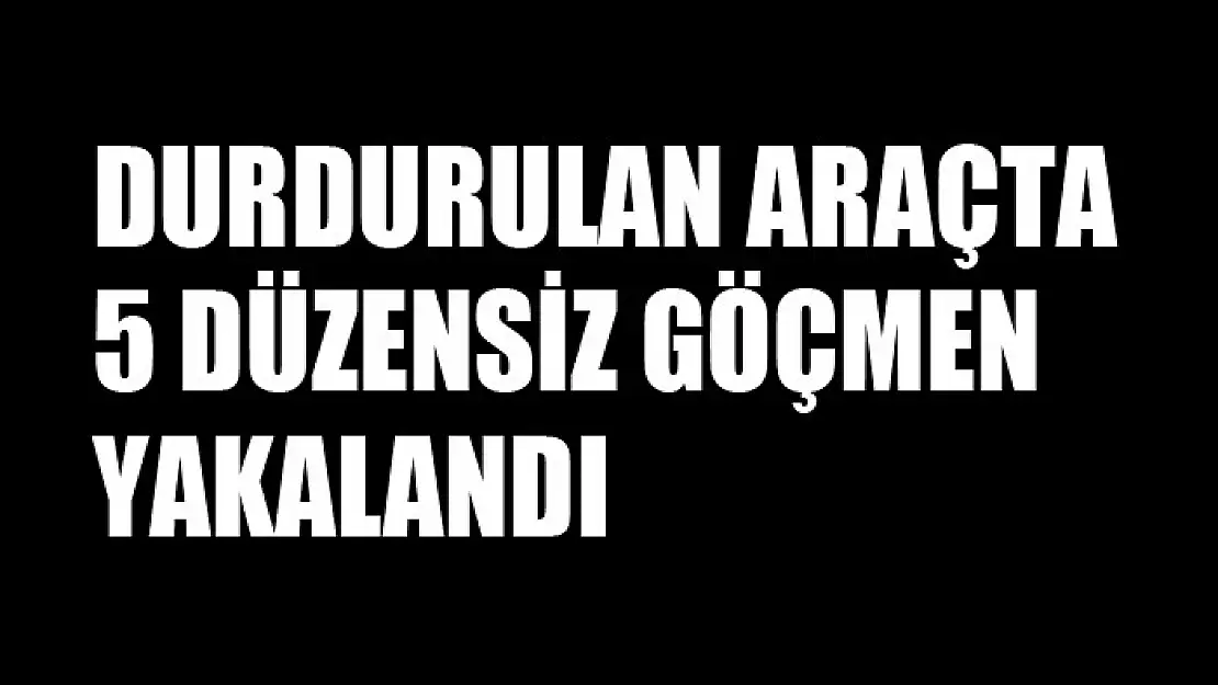 Durdurulan araçta 5 düzensiz göçmen yakalandı