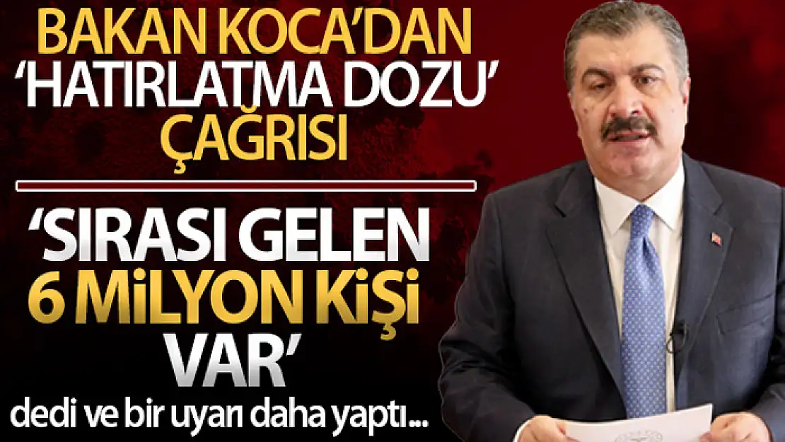 Sağlık Bakanı Koca: 'Aktif vakaların yüzde 90'a yakın bir bölümü aşı olmamış ya da aşısı tamamlanmamış kişiler'