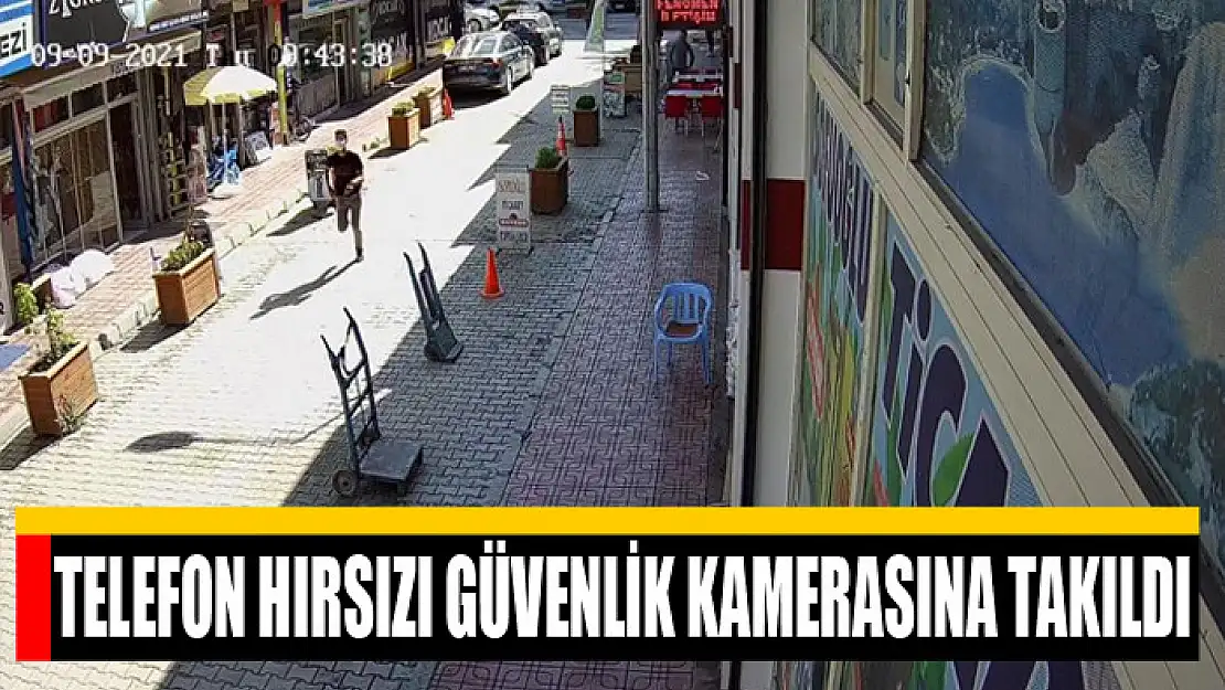 Telefon hırsızı güvenlik kamerasına takıldı