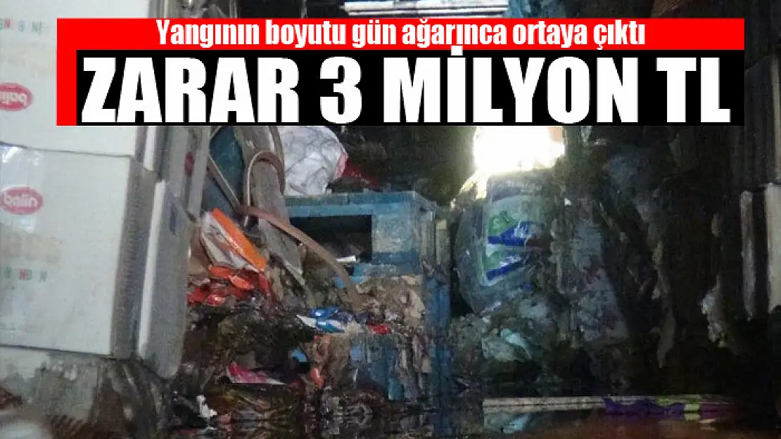 Yanan iş yerinde 3 milyon liralık zarar oluştu