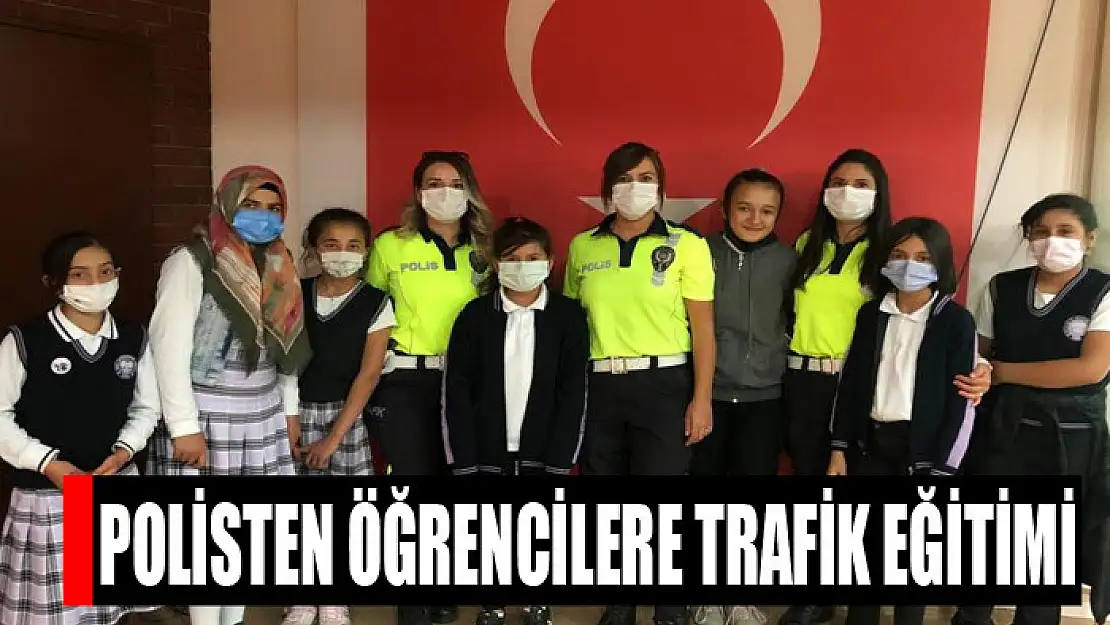 Polisten öğrencilere trafik eğitimi