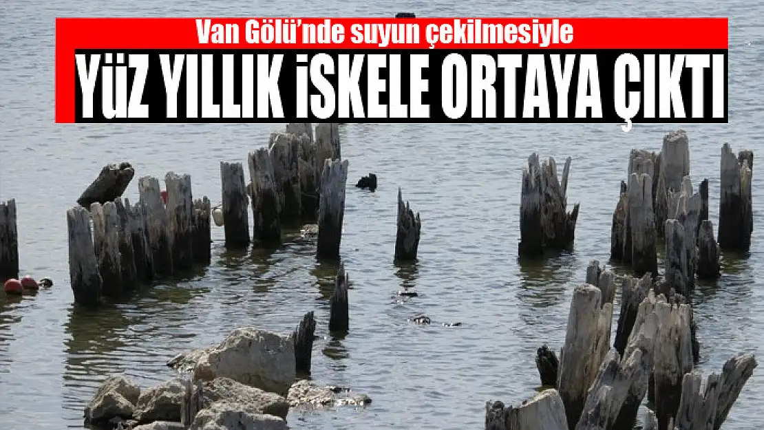 Van Gölü'nde suyun çekilmesiyle yüz yıllık iskele ortaya çıktı