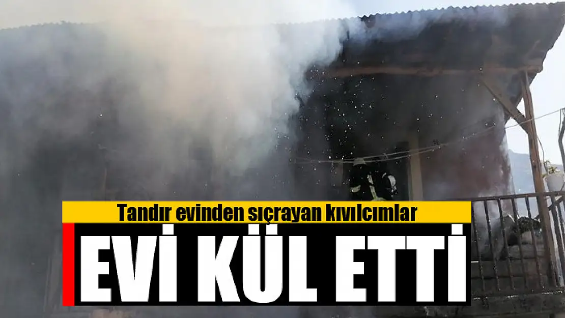 Tandır evinden sıçrayan kıvılcımlar evi kül etti