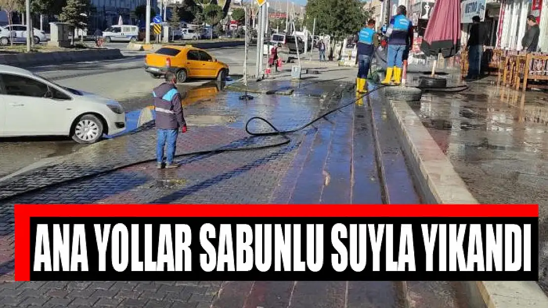 Ana yollar sabunlu suyla yıkandı