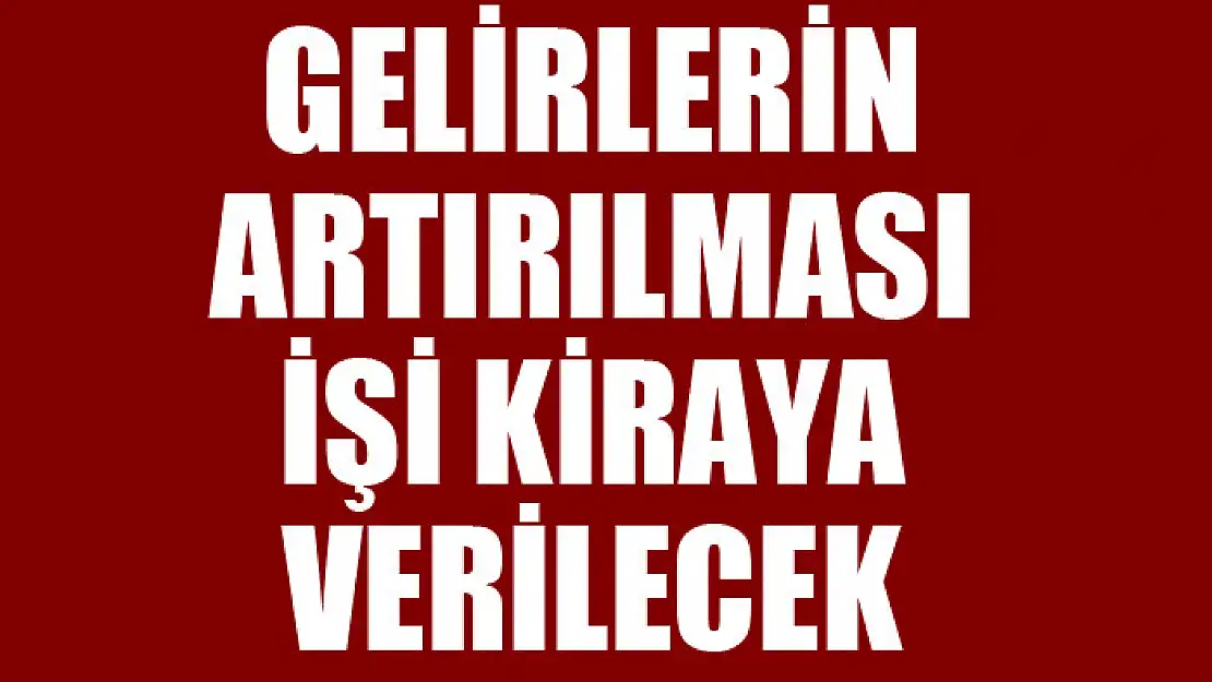 Gelirlerin artırılması işi kiraya verilecek