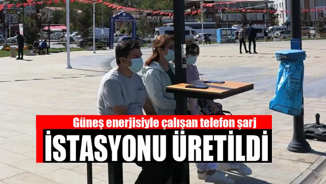 Güneş enerjisiyle çalışan telefon şarj istasyonu üretildi