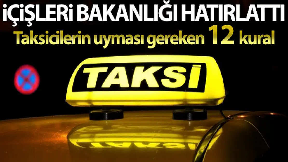 İçişleri Bakanlığı'ndan taksi şoförlerine 12 kural hatırlatması