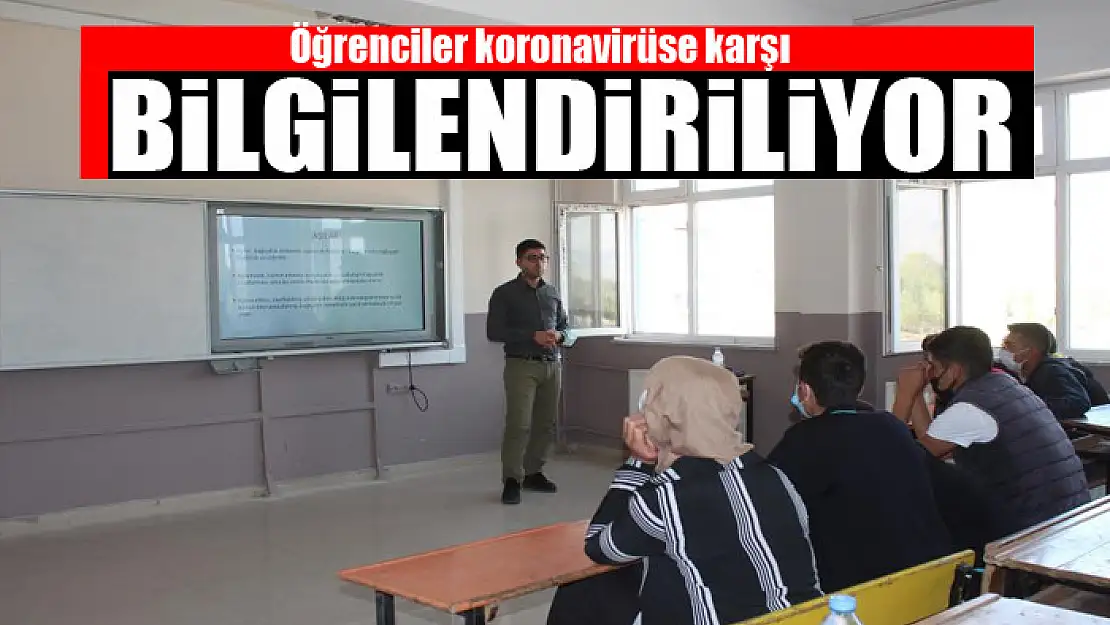 Öğrenciler koronavirüse karşı bilgilendiriliyor