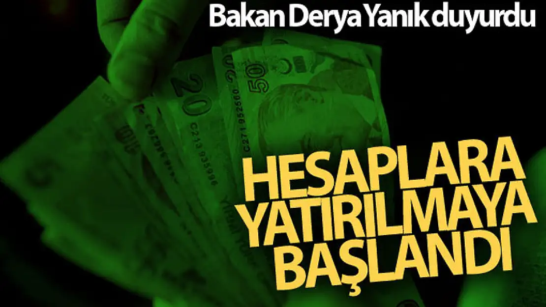 Bakan Derya Yanık duyurdu: Hesaplara yatırılmaya başlandı