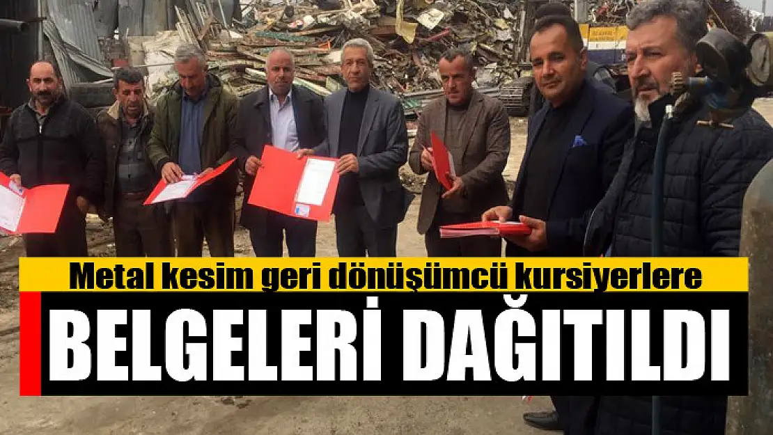 Metal kesim geri dönüşümcü kursiyerlere belgeleri dağıtıldı