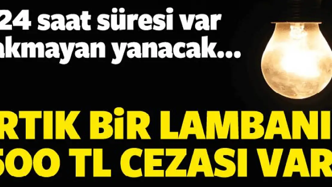 24 saat süre verilecek! Yanmayan lambaya ceza