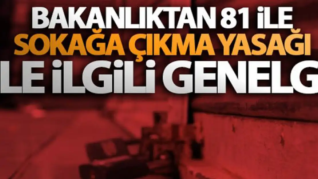 İçişleri Bakanlığı'ndan 81 il valiliğine sokağa çıkma yasağı ile ilgili genelge