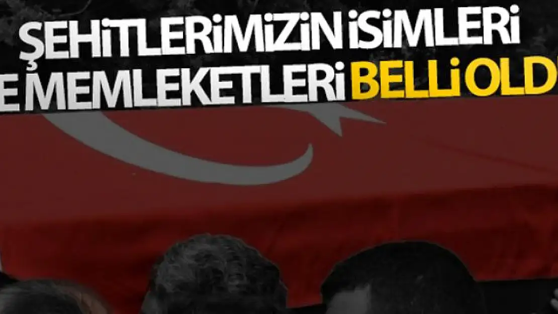 Şehitlerimizin isimleri ve memleketleri belli oldu!