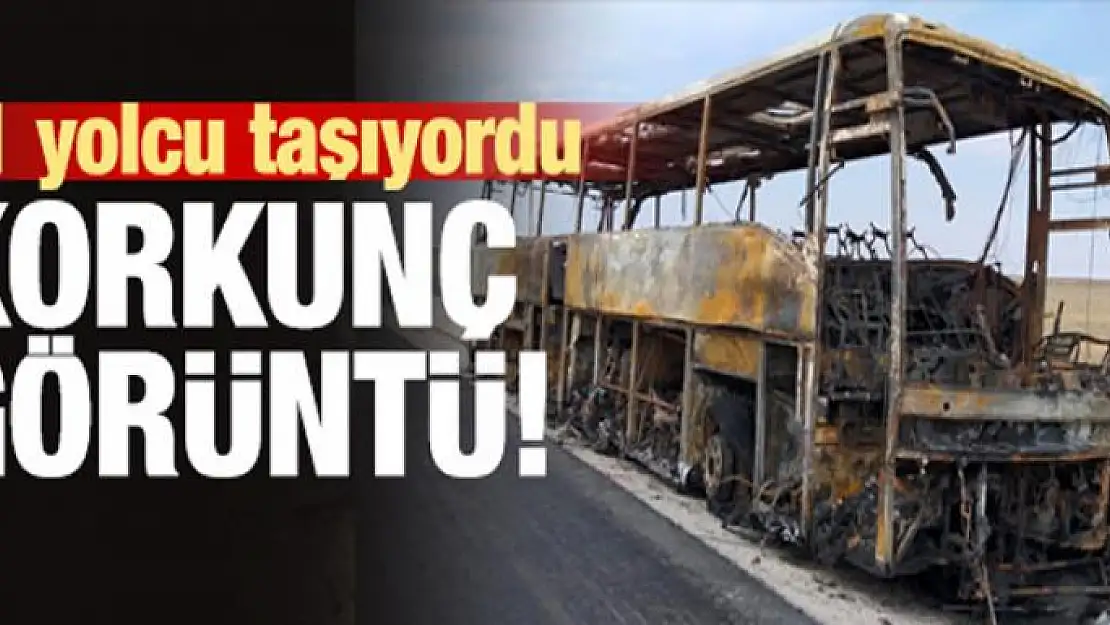 Yolcu otobüsü yandı! Korkunç manzara gün ağarınca ortaya çıktı