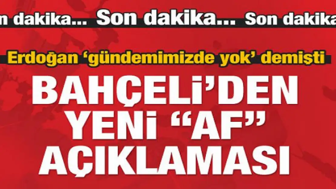 Devlet Bahçeli'den yeni af açıklaması!