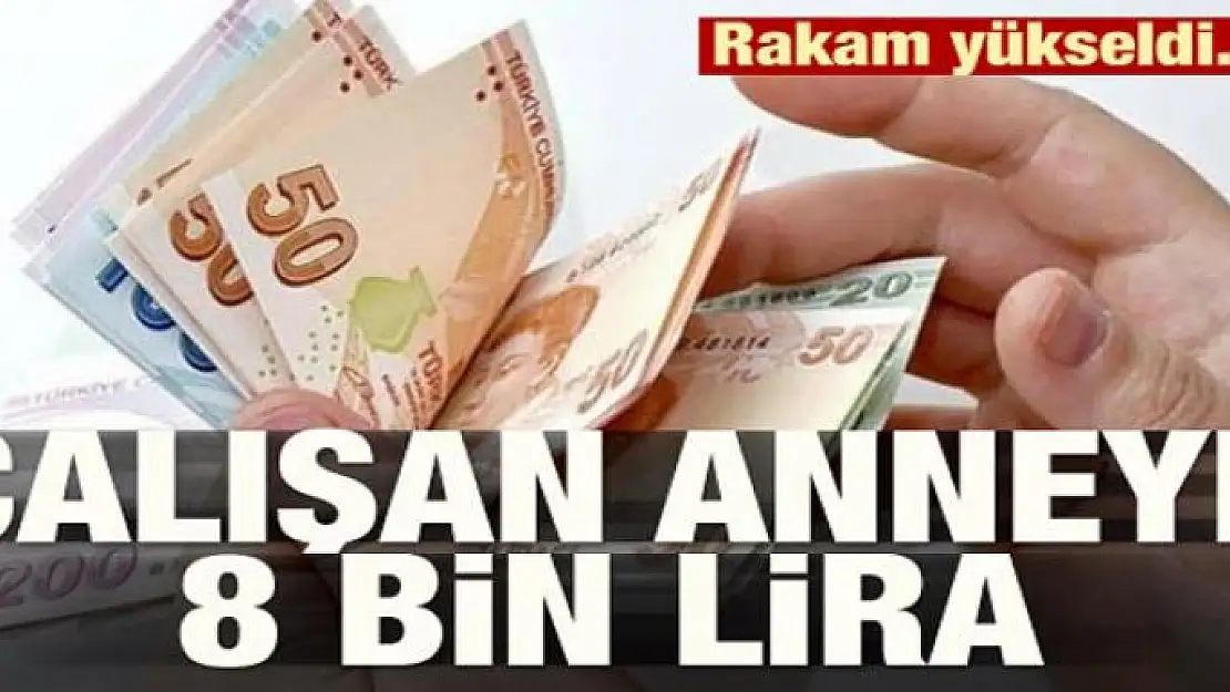 Çalışan anneye 8 bin lira