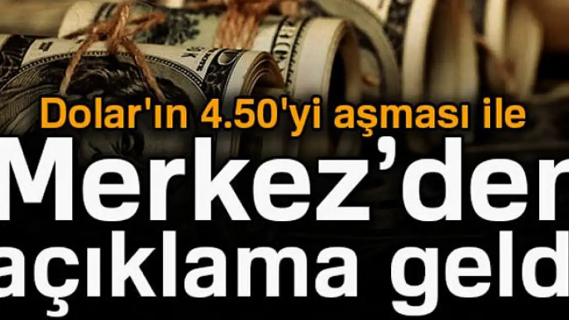 Dolar'ın 4.50'yi aşması ile Merkez Bankası'ndan açıklama geldi