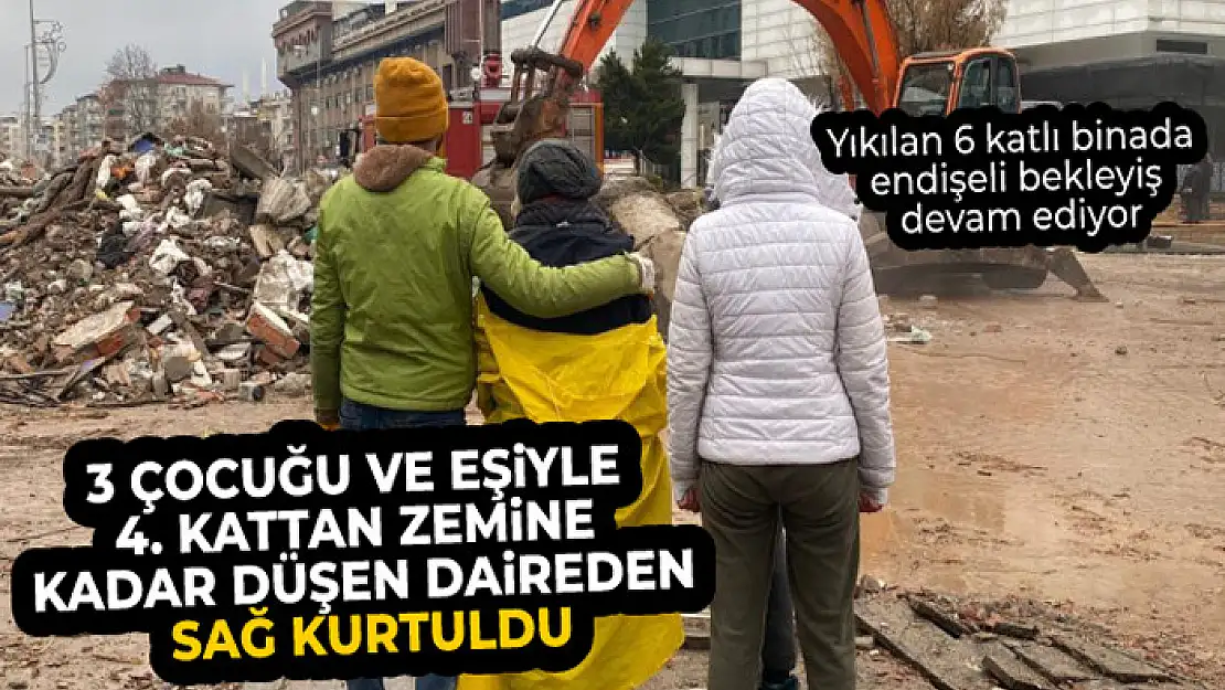 3 çocuğu ve eşiyle 4. kattan zemine kadar düşen daireden sağ kurtuldu