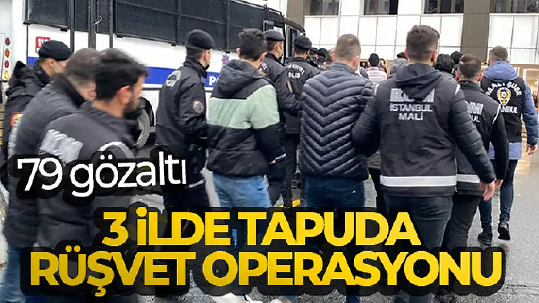 3 ilde tapuda rüşvet operasyonu: 79 gözaltı