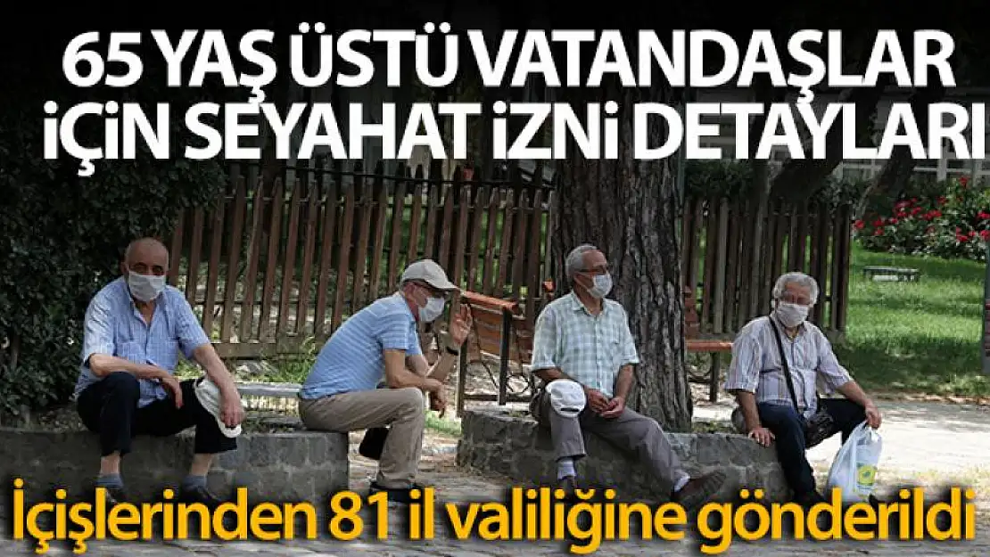 İçişleri Bakanlığından 81 İl Valiliğine '65 Yaş ve Üzeri Vatandaşlar İçin Seyahat İzin Belgesi' Genelgesi