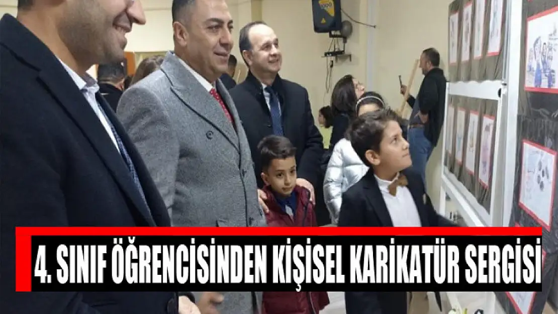 4. sınıf öğrencisinden kişisel karikatür sergisi