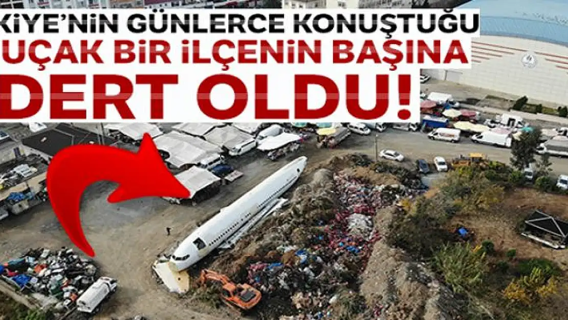 Pistten çıkan uçak bir ilçenin başına dert oldu