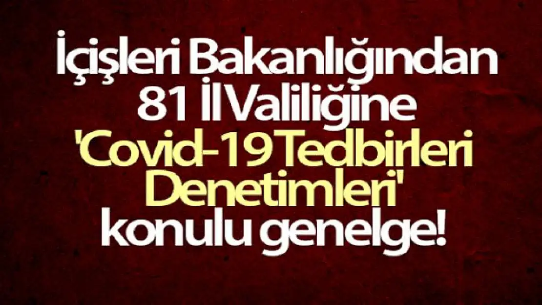 İçişleri Bakanlığı 81 İl Valiliğine, 'Covid-19 Tedbirleri Denetimleri' konulu genelge gönderdi