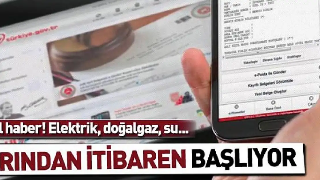 Elektrik, doğalgaz, su ve Türk Telekom abonelikleri yarından itibaren e-Devlet'ten yapılacak 