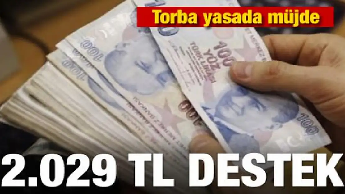 Torba yasada müjde! 2.029 lira destek