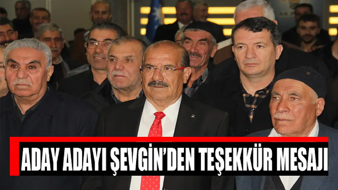 Aday adayı Şevgin'den teşekkür mesajı