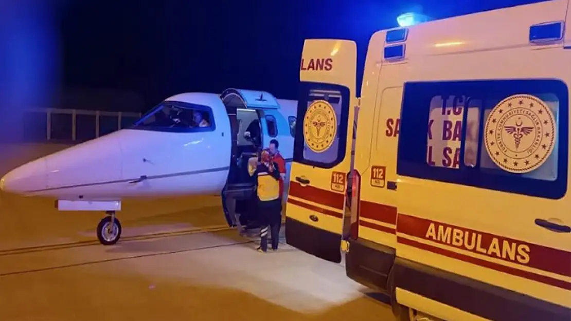 Ambulans uçak minik Alya için havalandı