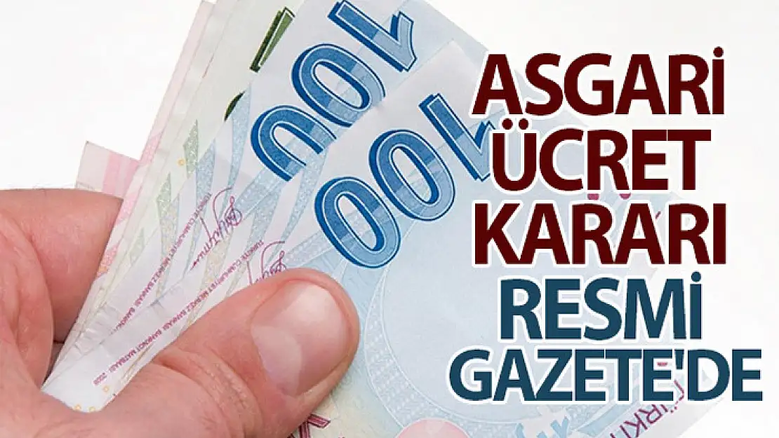 Asgari ücret kararı Resmi Gazete'de! 