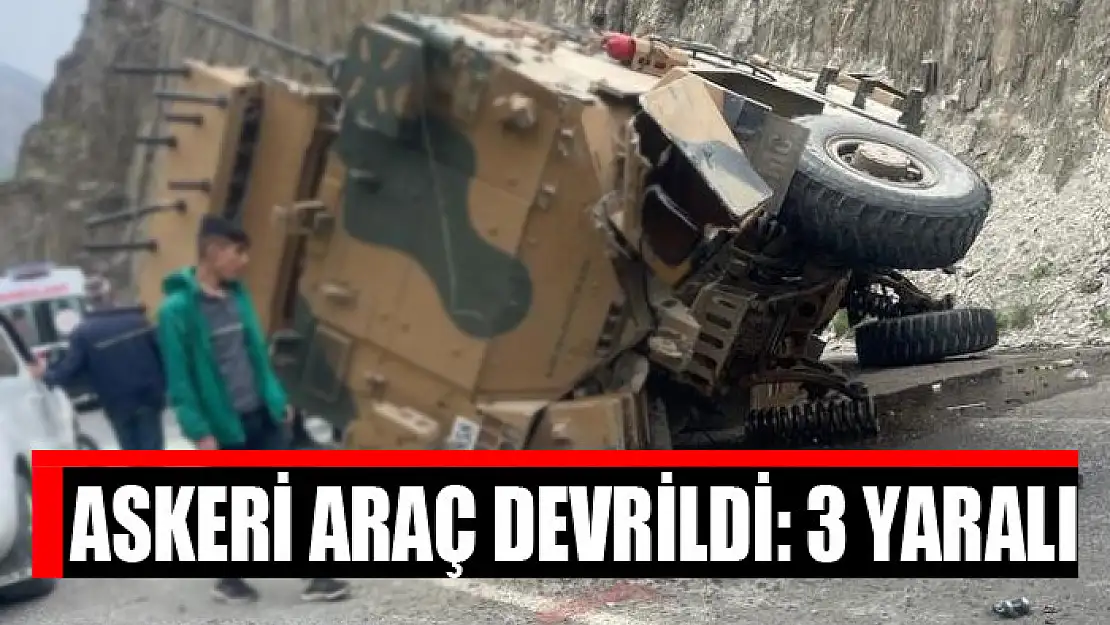 Askeri araç devrildi: 3 yaralı